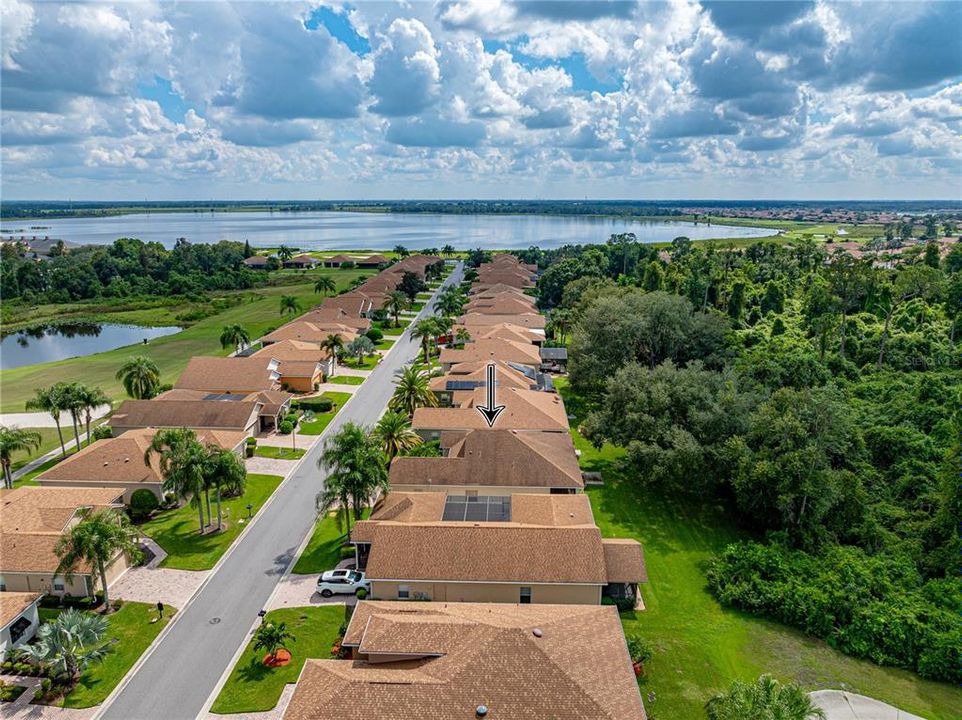 Drone view of neighborhood