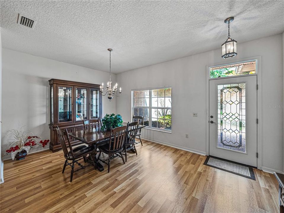 Interior front entry & dining room