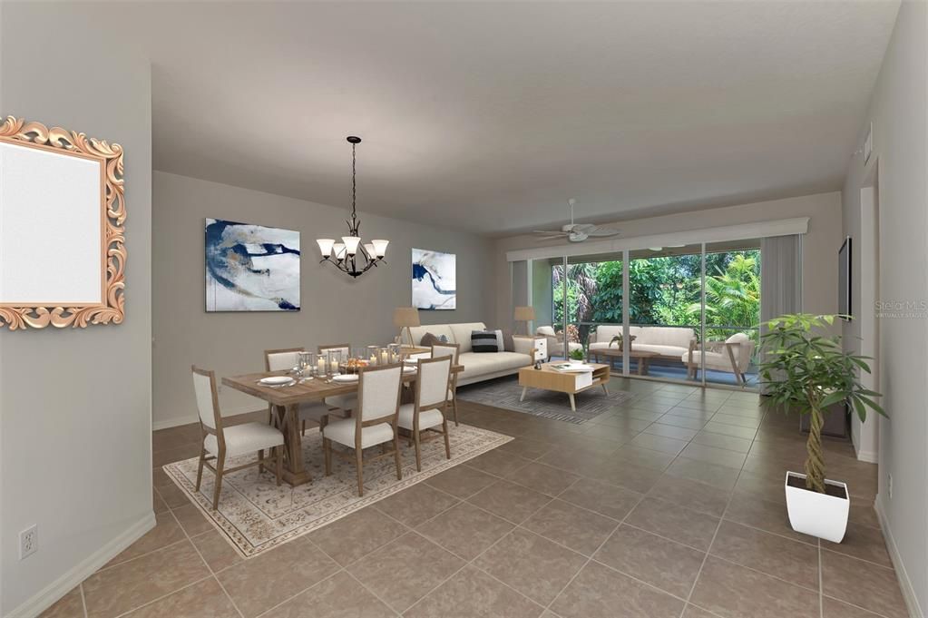 Virtually Staged Living/Dinning area