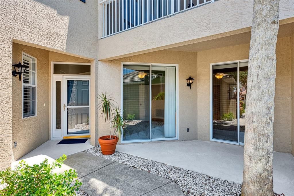 Entrance and front patio area.