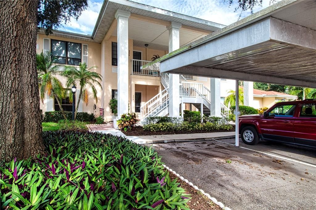 Designated car port space right in front