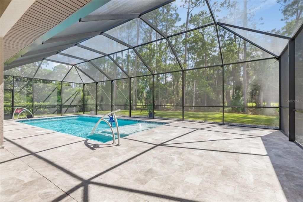 Travertine pool deck