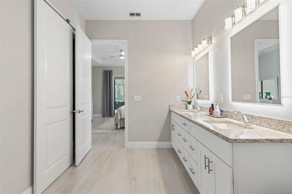 Linen closet with barn door