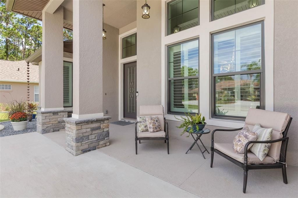 Cozy covered front porch