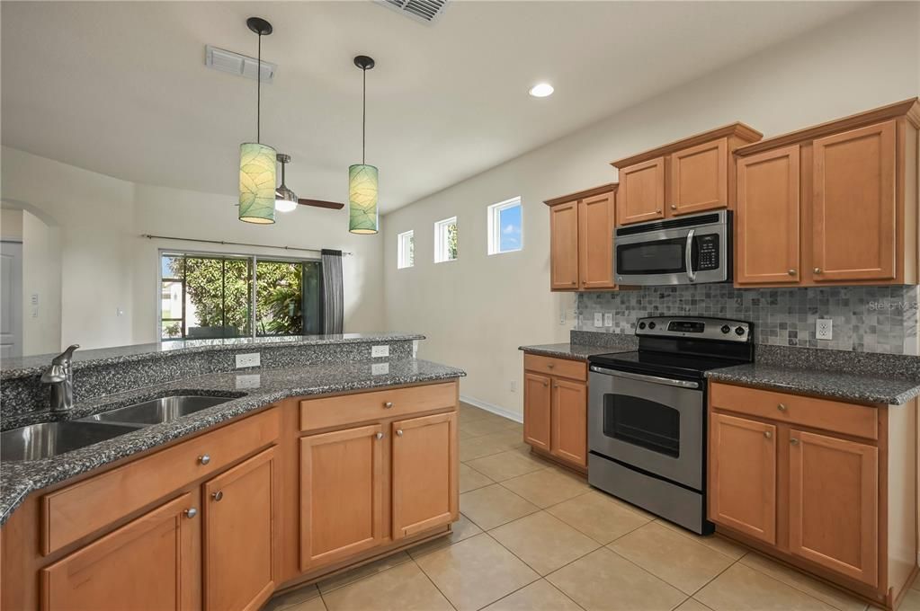 Kitchen Overlooks Living Room