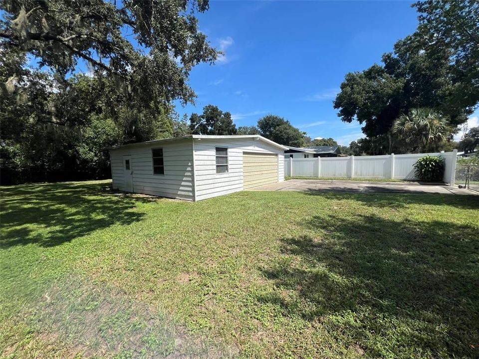 Yard and detached garage