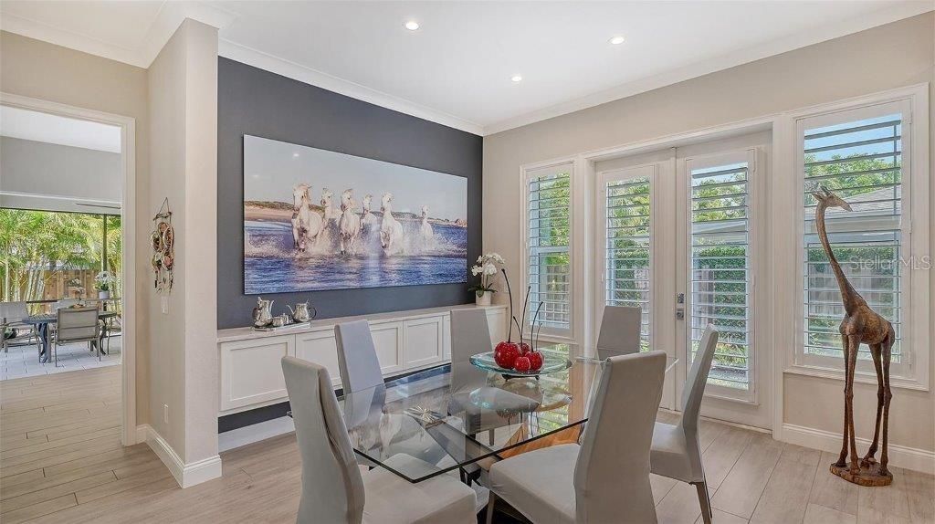 The dining area offers a built-in Quartz topped buffet