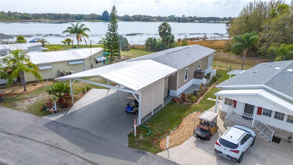 Oversized carport and covered walkway