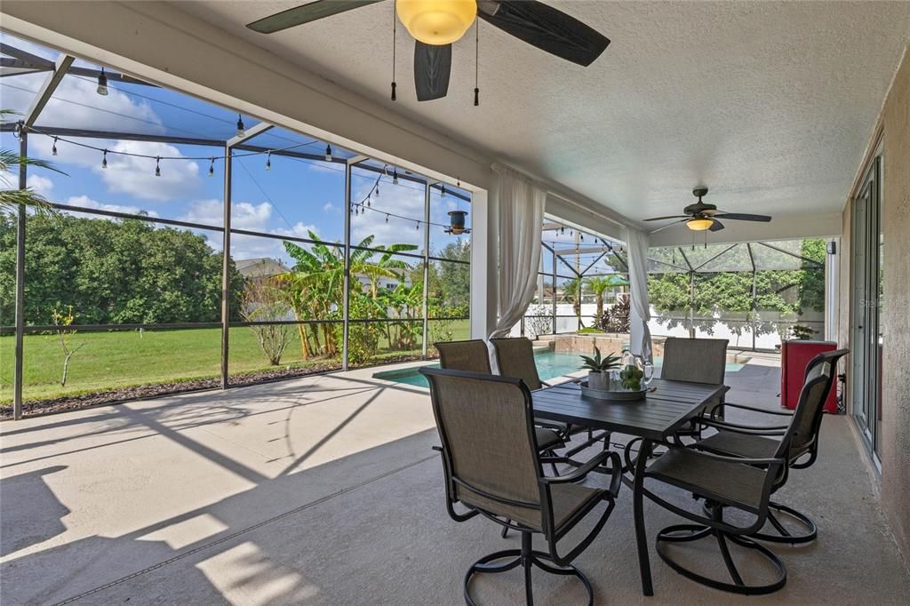 Salt Water Pool with Covered Lanai