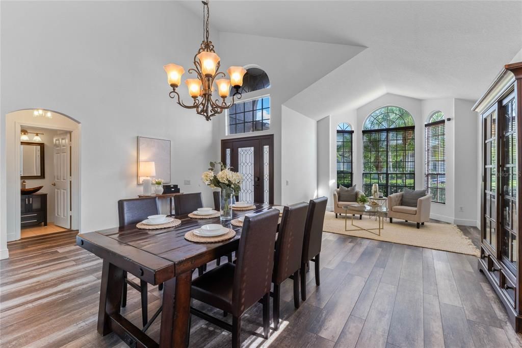 Foyer, and Formal Dining Room and Living Room