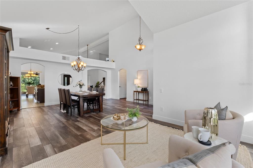 Foyer, and Formal Dining Room and Living Room