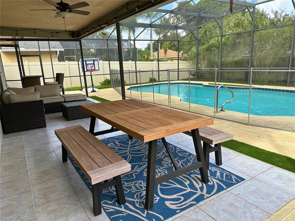 Lanai with pool fence