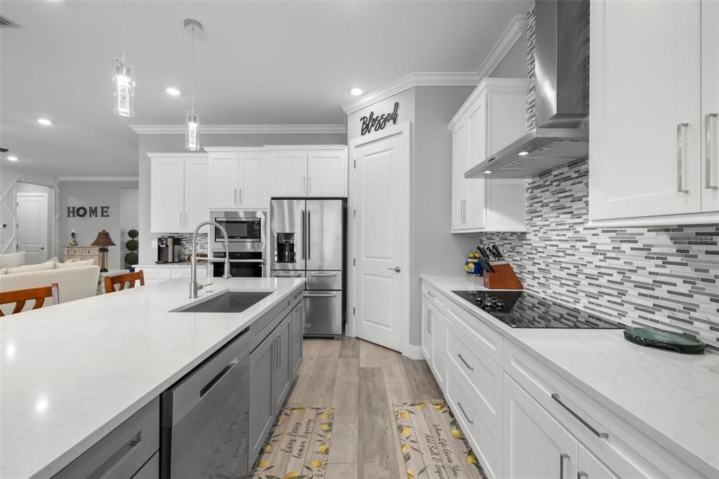 Quartz Countertops, Beautiful Tiled Backsplash