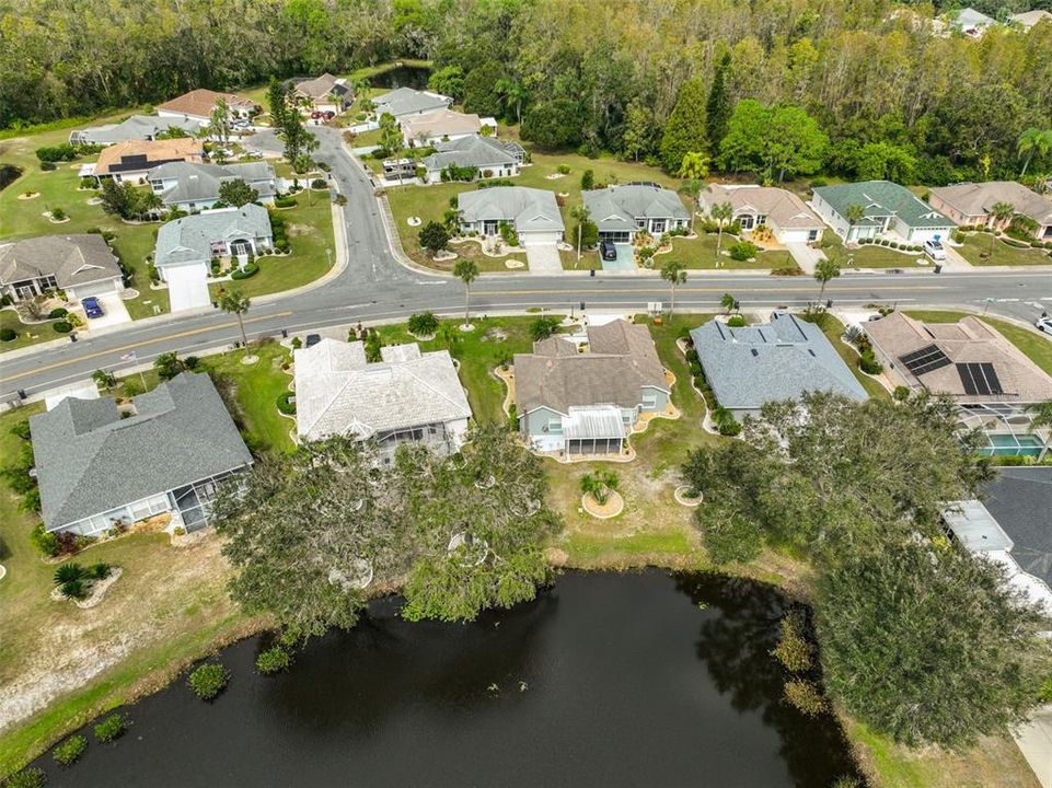 Aerial shot of neighborhood