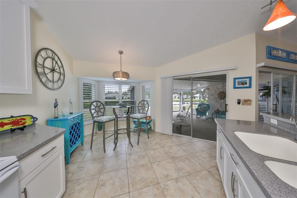 Large bay windows and sliding doors onto the lanai, make for a bright and open area.