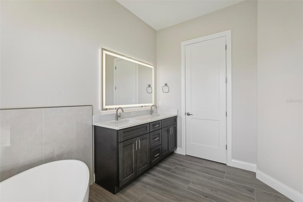 Master Bathroom Illuminated Dual Vanity