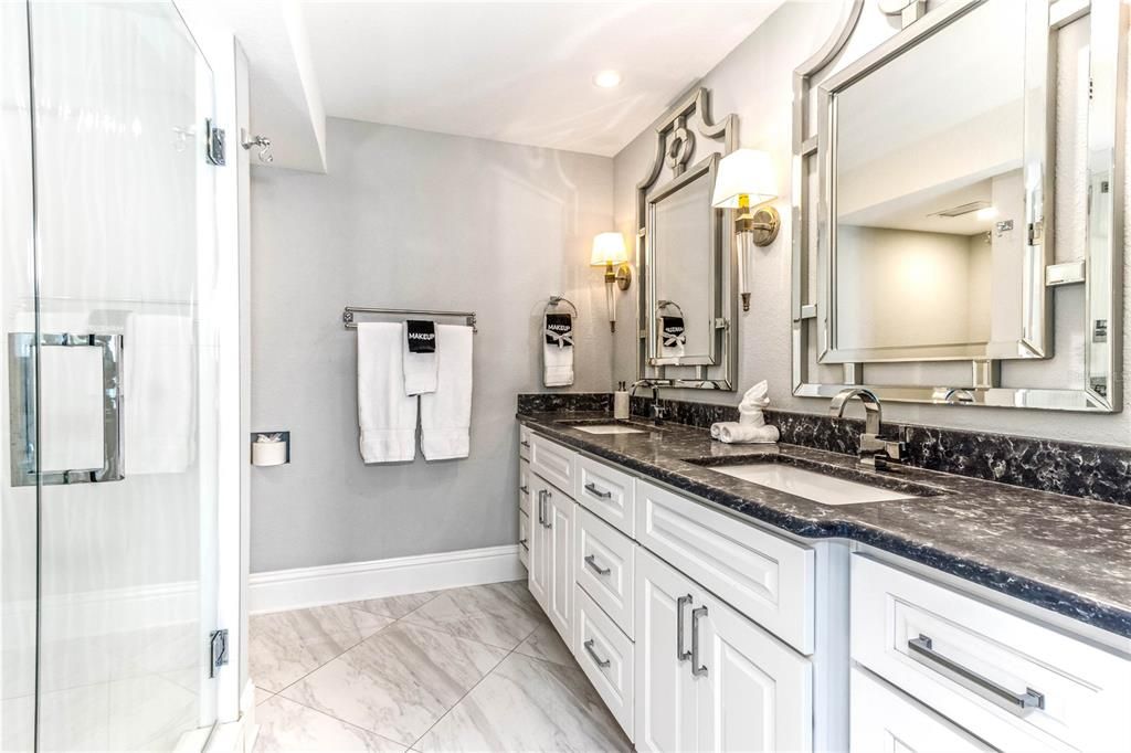 New Custom Bath Interior with double sink.