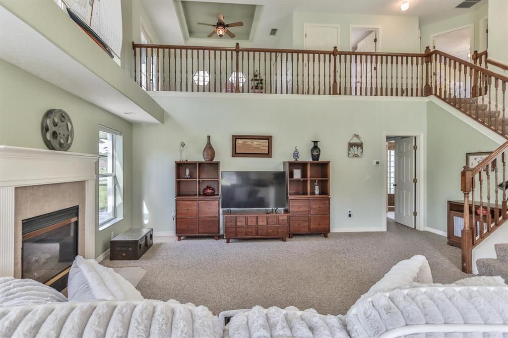 View of loft from living room