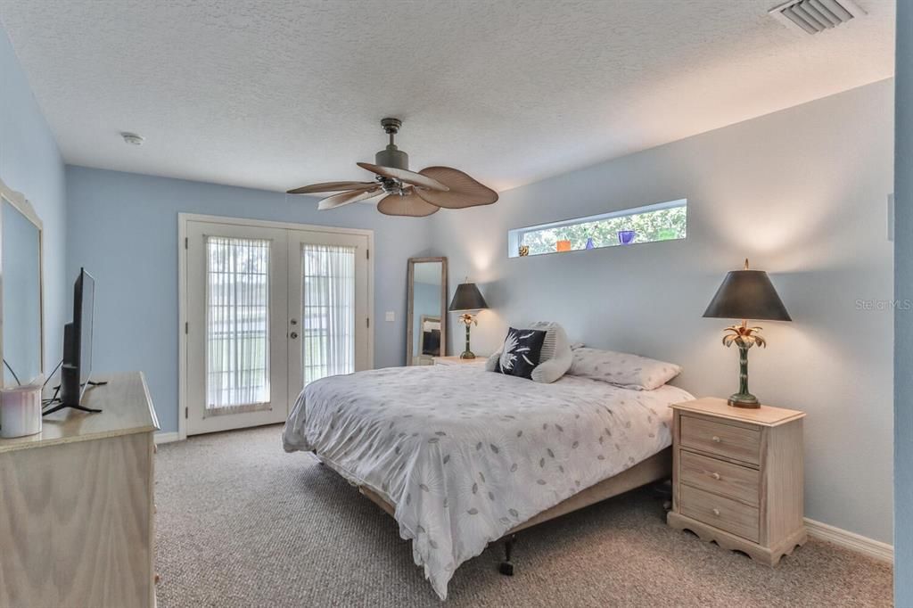 Master Bedroom First Floor w\ French Doors to porch.