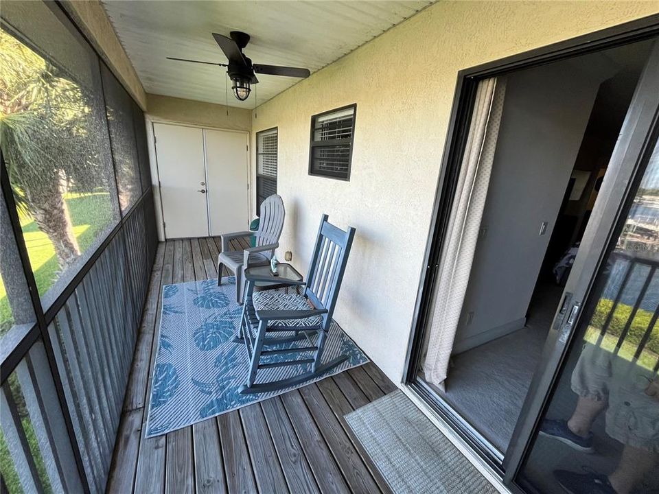 2nd floor enclosed balcony off primary bedroom