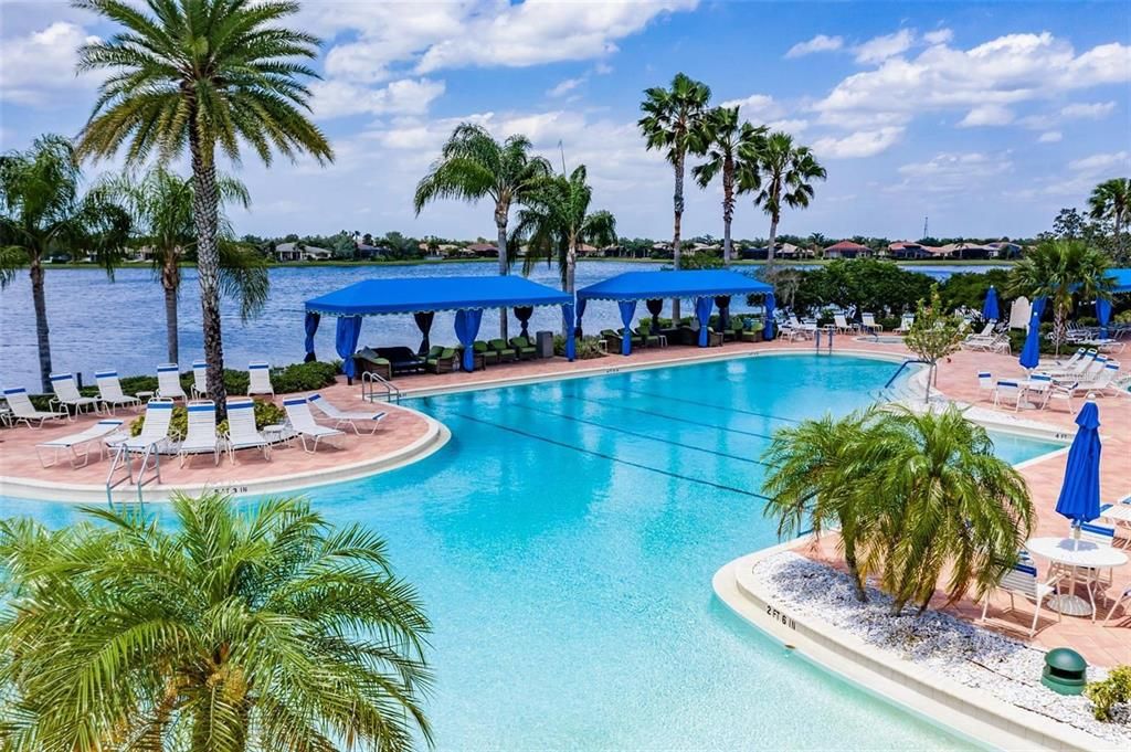 Overhead View of Pool Area