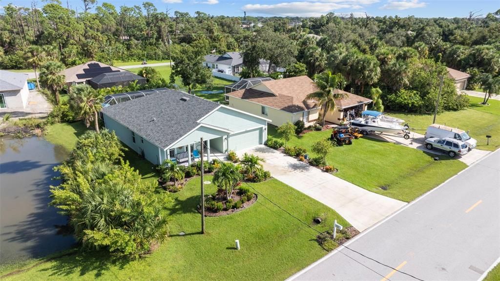 Aerial view of front of house