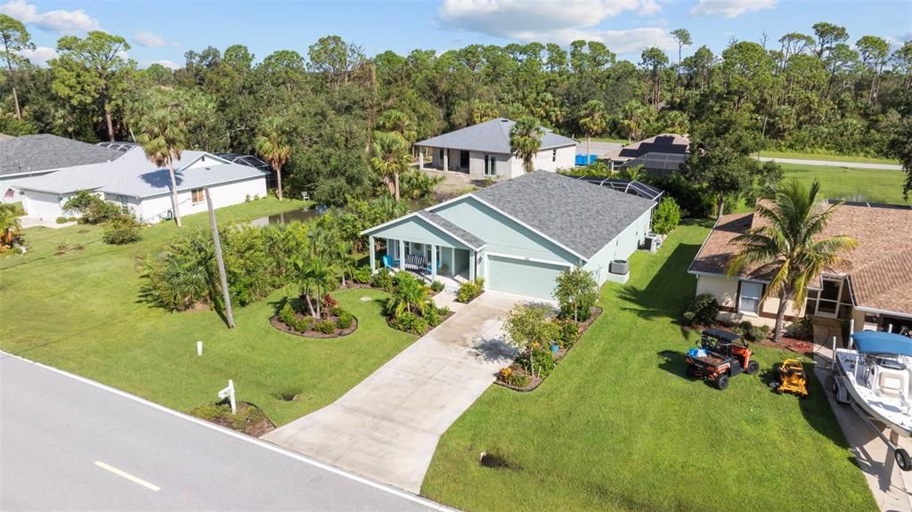 Aerial view of front of home