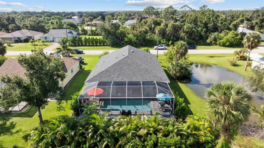 Aerial view of pool