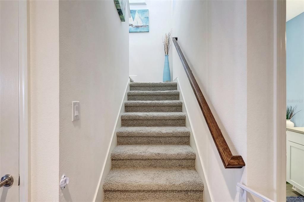 Stairs leading to Loft/Bonus Area and Bedrooms 3 & 4 with Full Bathroom #3