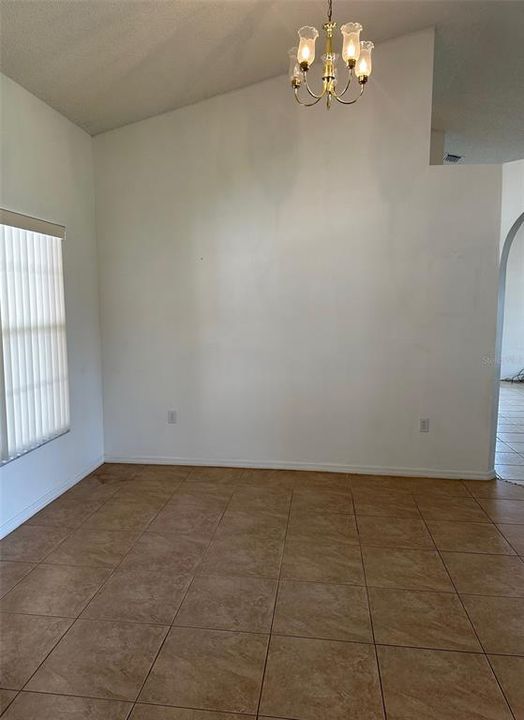 The dining area is located at the front of the home.