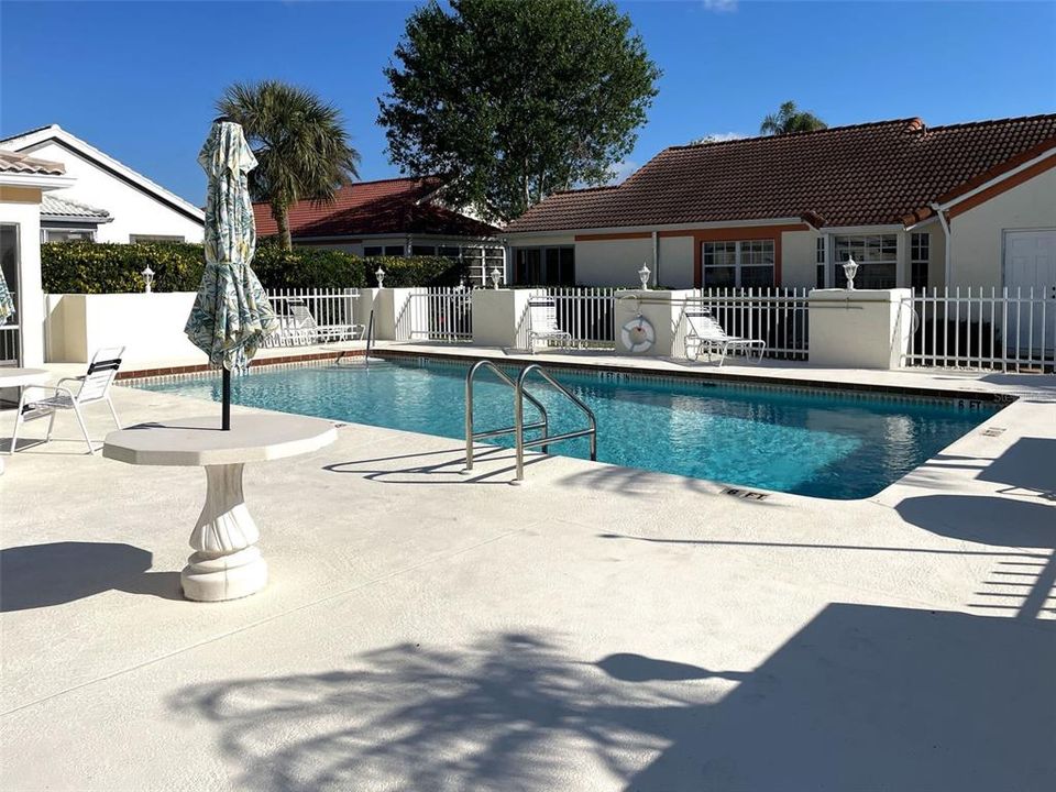 Relax, float or swim laps in the heated community pool.