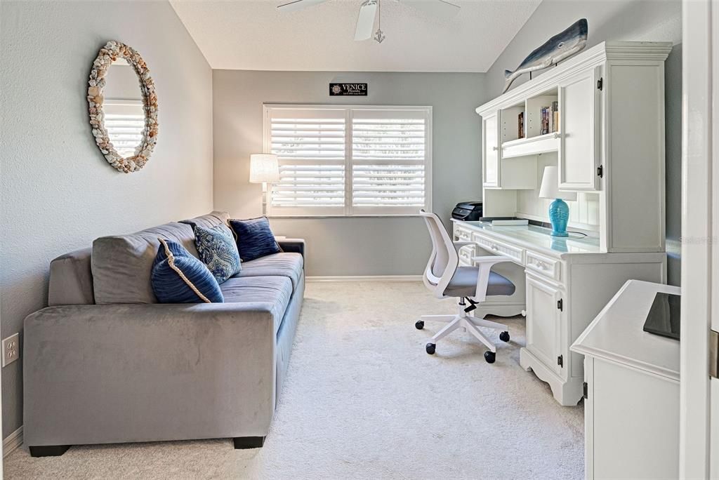 Flex space is being used as a home office and could easily be another bedroom or craft room.