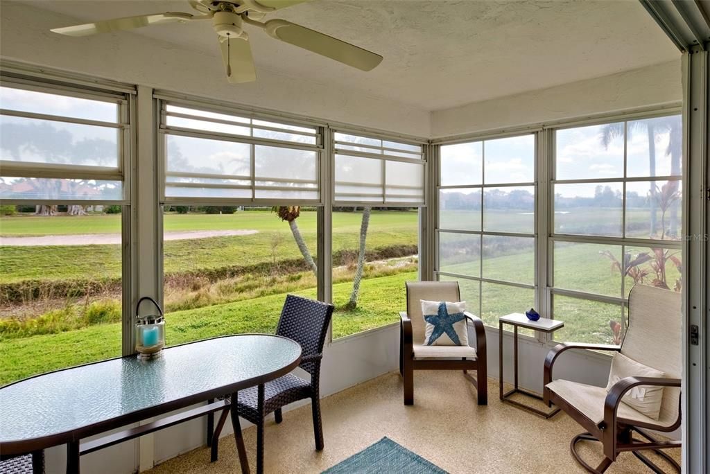 Lanai is just the right size to entertain while enjoying those lush, green golf course views.