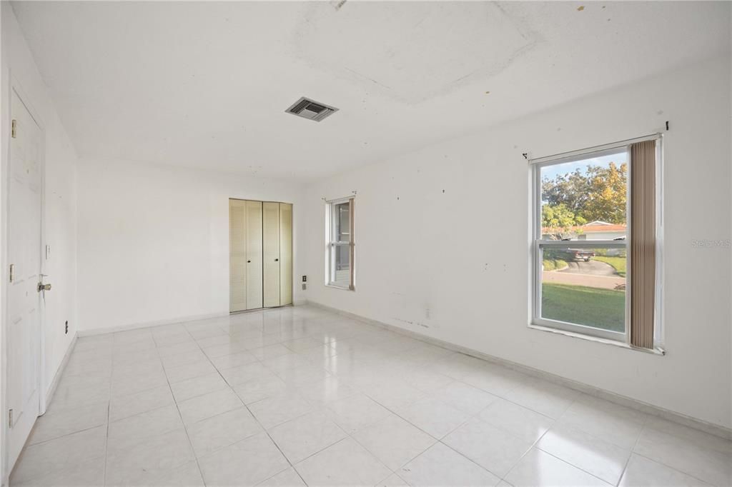 This bedroom overlooks the front yard.