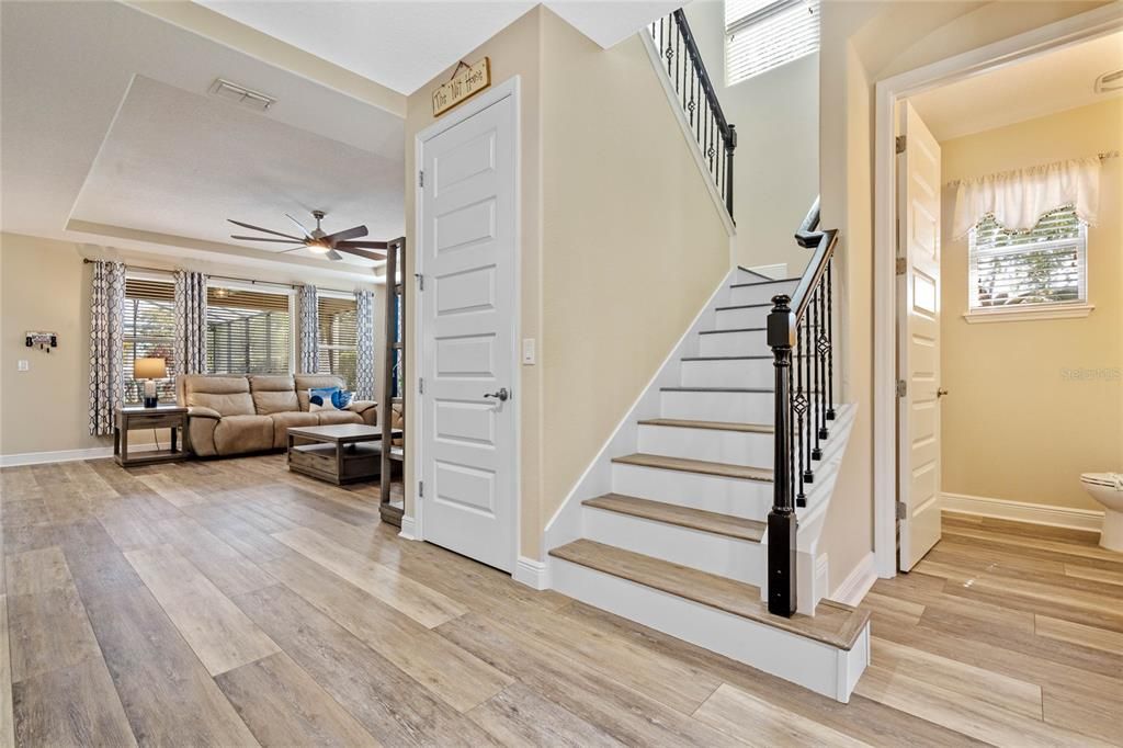 Elegant Stairs with White Risers