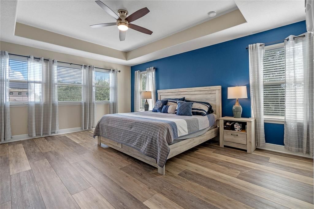 Primary Bedroom with Tray Ceiling!