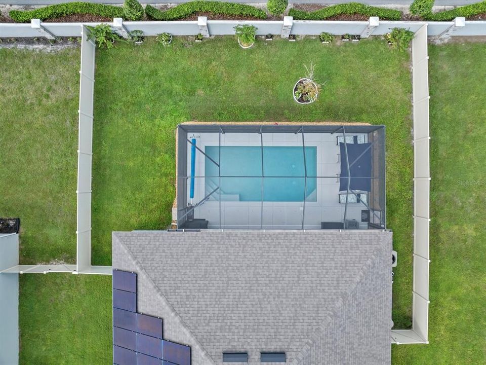 Aerial view of pool area