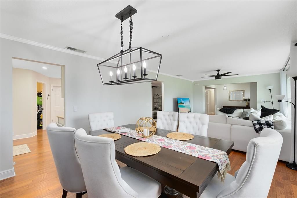 View from the formal dining room to the formal living room.