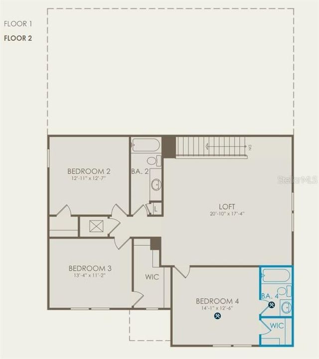 Floor plan with structural options selected