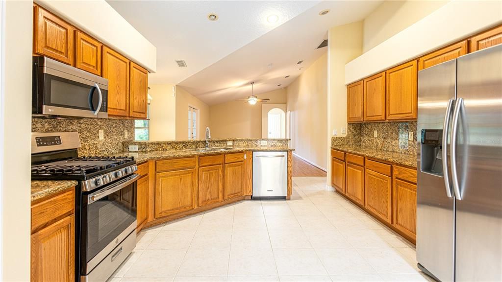 Granite counters, stainless steal appliances