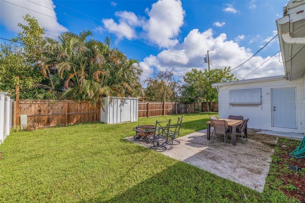 Huge yard space with shed