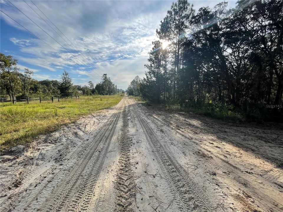 Roadway from property to the paved road