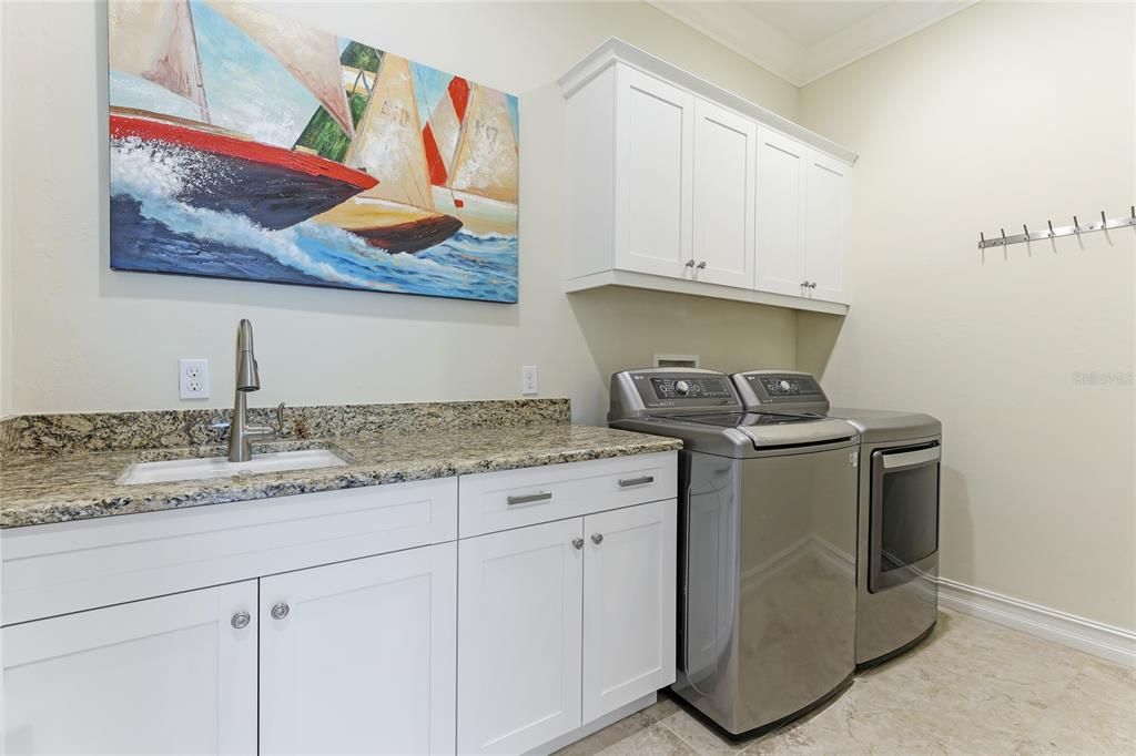 Oversized laundry room off the garage