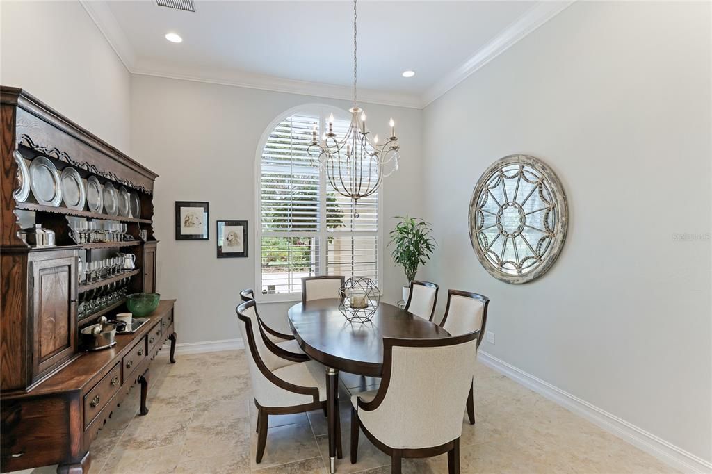 Formal dining room off the entrance and living room