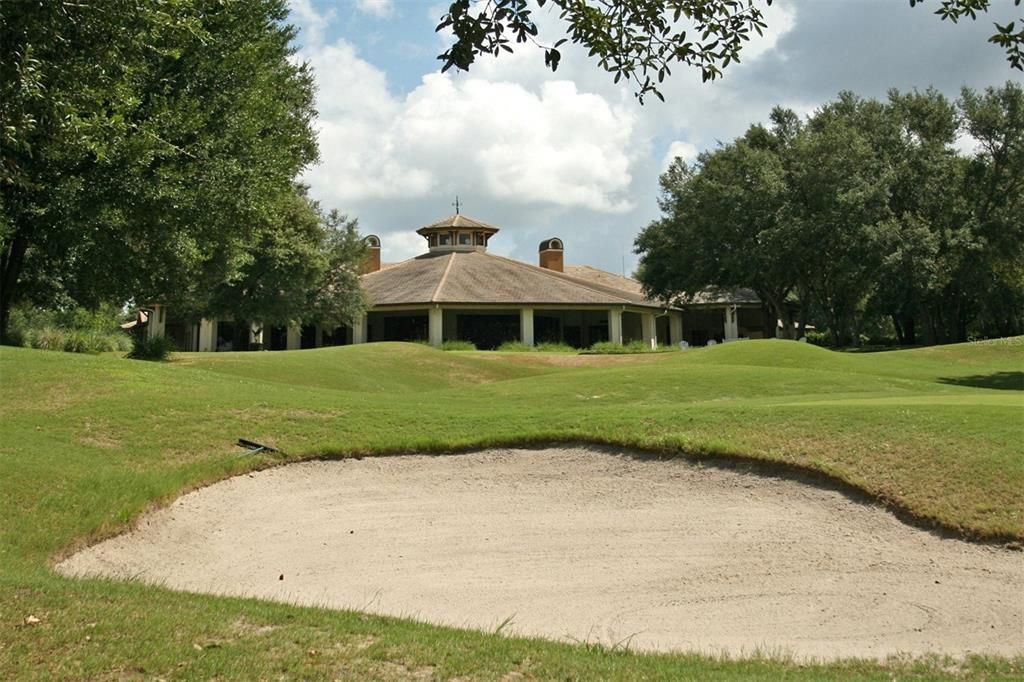 View from the 18th green to the Clubhouse