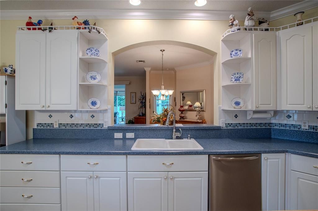 Kitchen with pass-thru to Dining Room