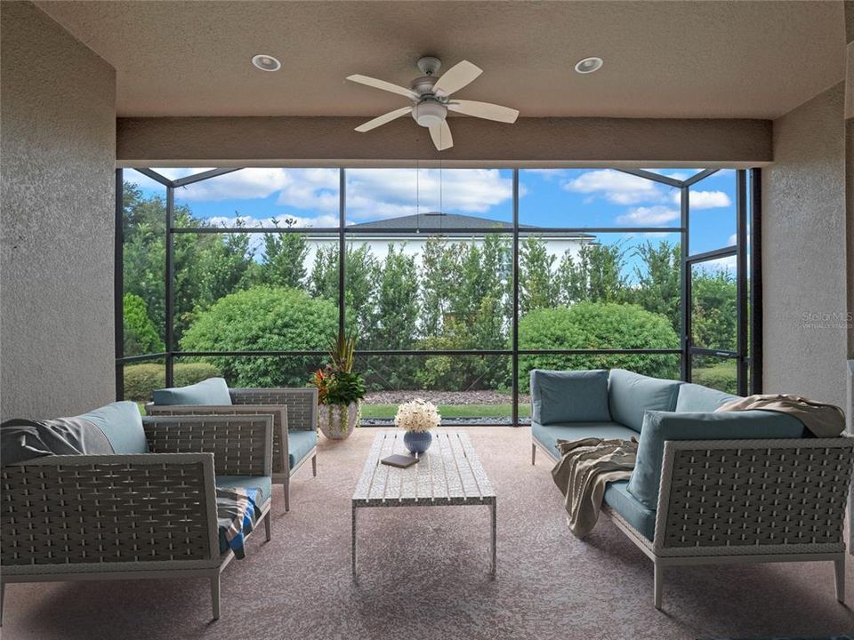 Screened Patio Area Virtually Staged