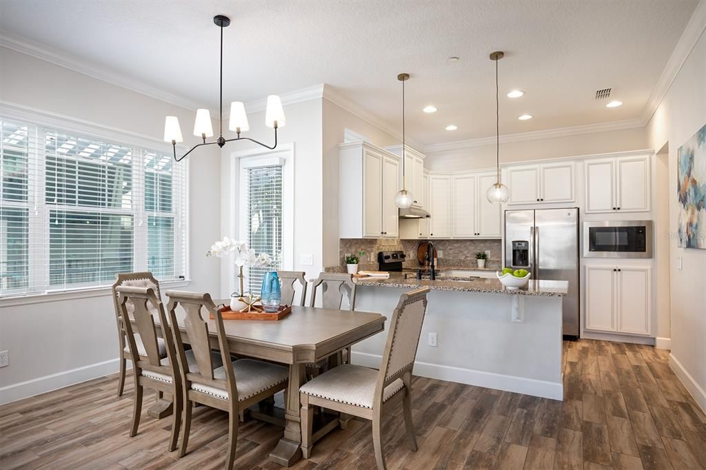 Dining area overlooking the kitchen