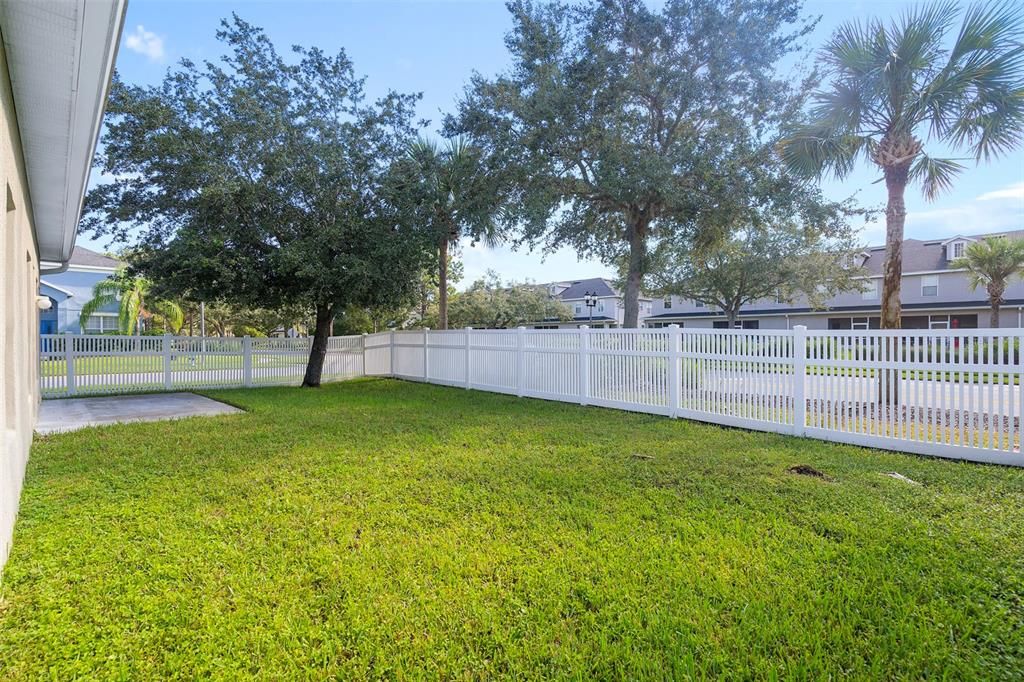 Fenced backyard