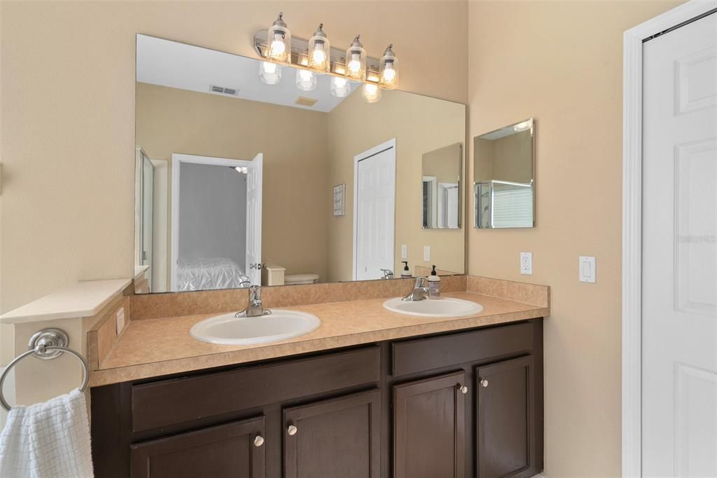 Master bathroom with dual vanity